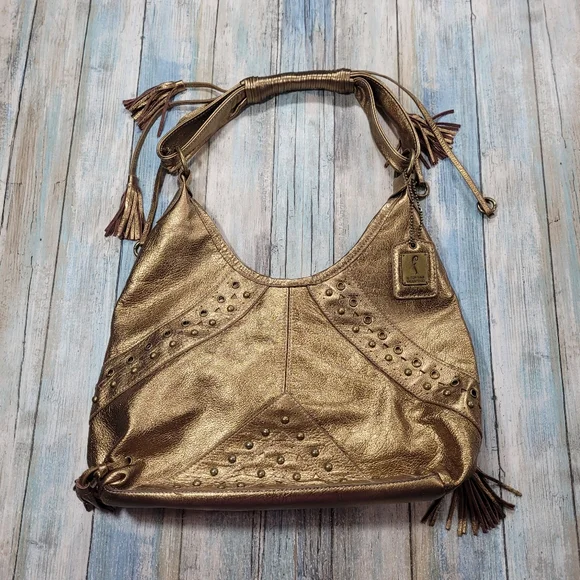 Fortuna by Valentino Gold Studded Purse. - Picture 1 of 12